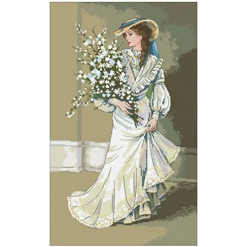 

Наборы для вышивки крестиком «сделай сам», красивые узоры с цветами, 14/11/16/18/22/25/28CT, наборы для вышивания