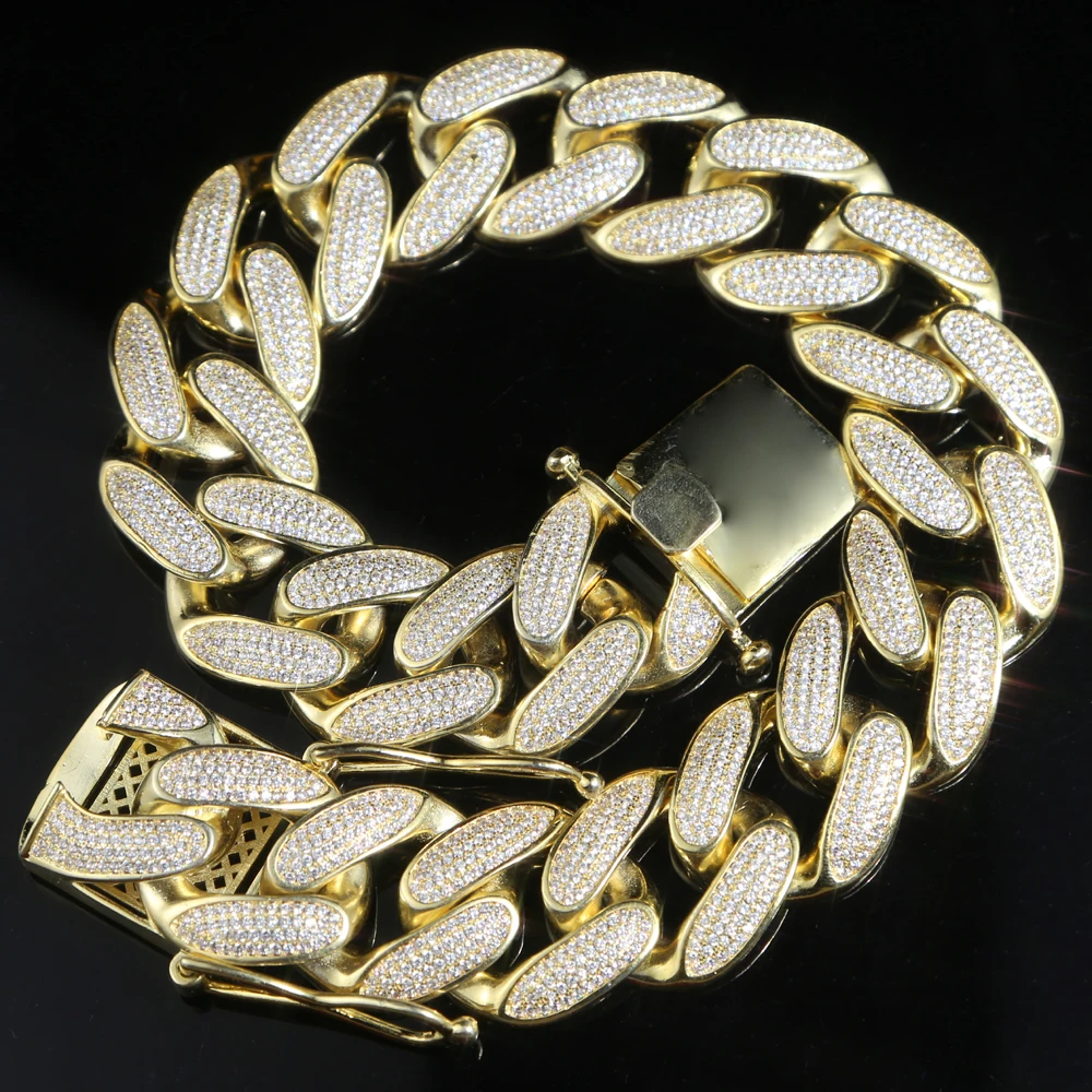 Promotion Hip Hop ice Rock Punk Men Jewelry Micro Pave 5A Cubic Zirconia Big Heavy 30mm Cuban Link Chain Necklace | Украшения и