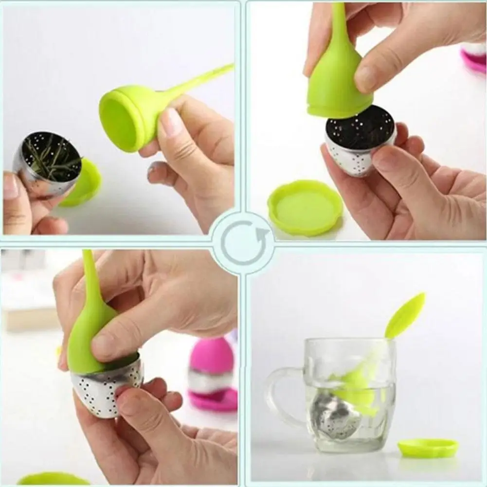 

1PC Tea Infuser Steel Tea Ball Leaf Tea Strainer For Brewing Herbal Spice Device To Kitchen Clean Tools Easy Filter A2R8