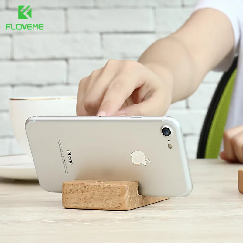FLOVEME Phone Holder Stand For iPhone 11 Pro Max XR 7 Wooden Mobile Desk Samsung S9 Xiaomi 8 | Мобильные телефоны и