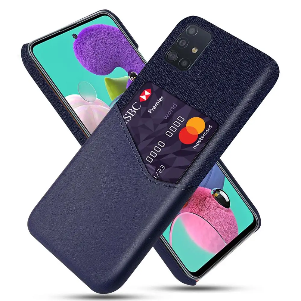 Чехол для Samsung Galaxy A71 роскошный кожаный и тканевый противоударный чехол-кошелек с