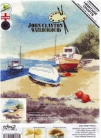 111418252228 color aida lovely counted cross stitch kit fishing boats boat on shore seaside beach