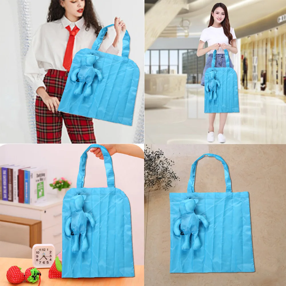 

Tote High Capacity Reusable Waterproof Bear Cotton Cotton Bag Solid Color