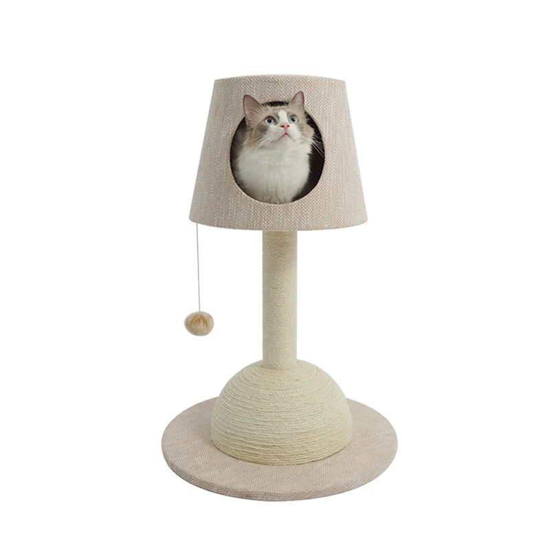

Cat Tree Tower,Table lamp cat Climbing Frame Cat's nest Small Luxury cat Tree, Fully Wrapped Sisal Scratching Post Cat Furniture