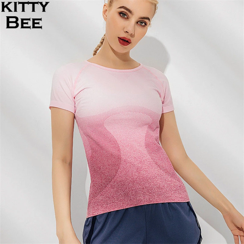 Женская Спортивная кофта для йоги Топ спортзала с коротким рукавом спортивный