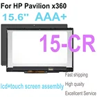 ЖК-дисплей для HP Pavilion x360 15-CR, дисплей с сенсорным экраном в сборе Frame15-cr0037wm 15-cr0053wm 15-cr0056wm 15-cr0002la