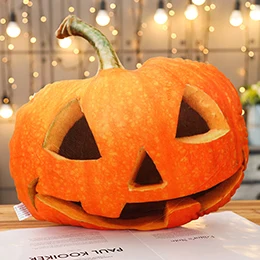 Halloween pumpkin Хэллоуин Тыква Мягкая Игрушка злой шляпа для конфет вишня торт луна глаз треугольник глаза Тыква плюшевая подушка дети праздник реквизит подарок - Цвет: Halloween pumpkin