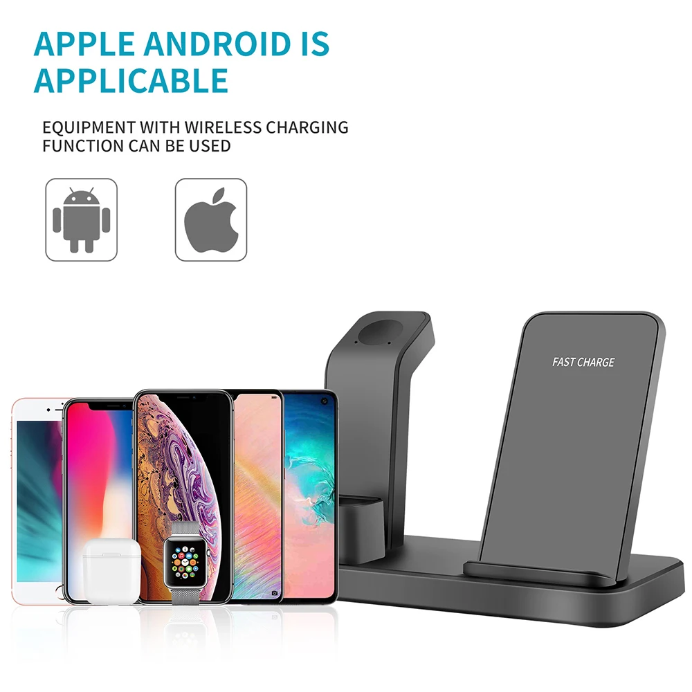 10 Вт Qi Беспроводное зарядное устройство 3 в 1 быстрая зарядка для samsung 2 4