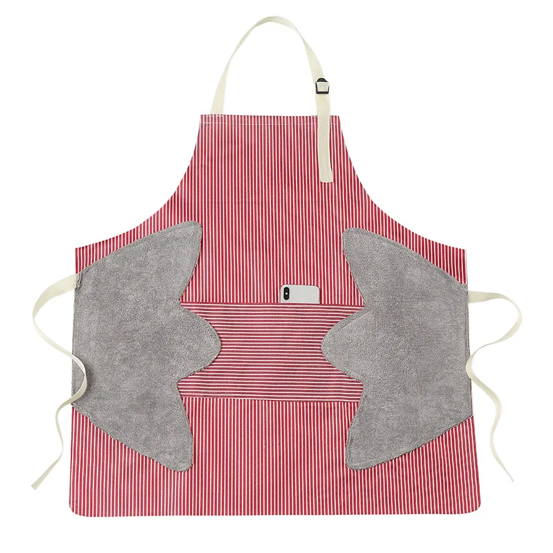 

Home Cooking Kitchen Apron Side Wipes Waterproof Adjustable Buckle Oxford Cloth Big Pocket Apron Tool aprons for woman