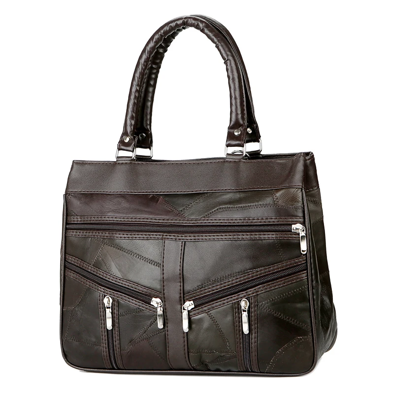 

Women PU Leather Shoulder Bag Top-Handle Bags Vintage Patchwork Handbags Totes Female Luxury Designer Messenger Bags sac à main