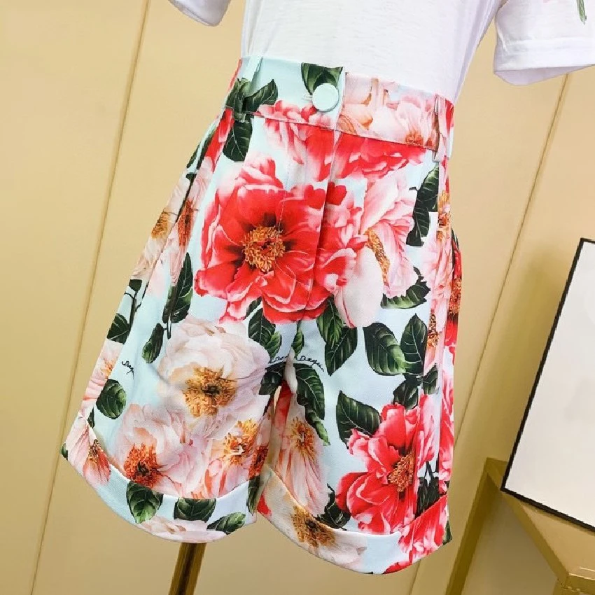 

2021 Kids girls fashion summer 2 pcs sets print floral chiffion flower outfits retail clothes