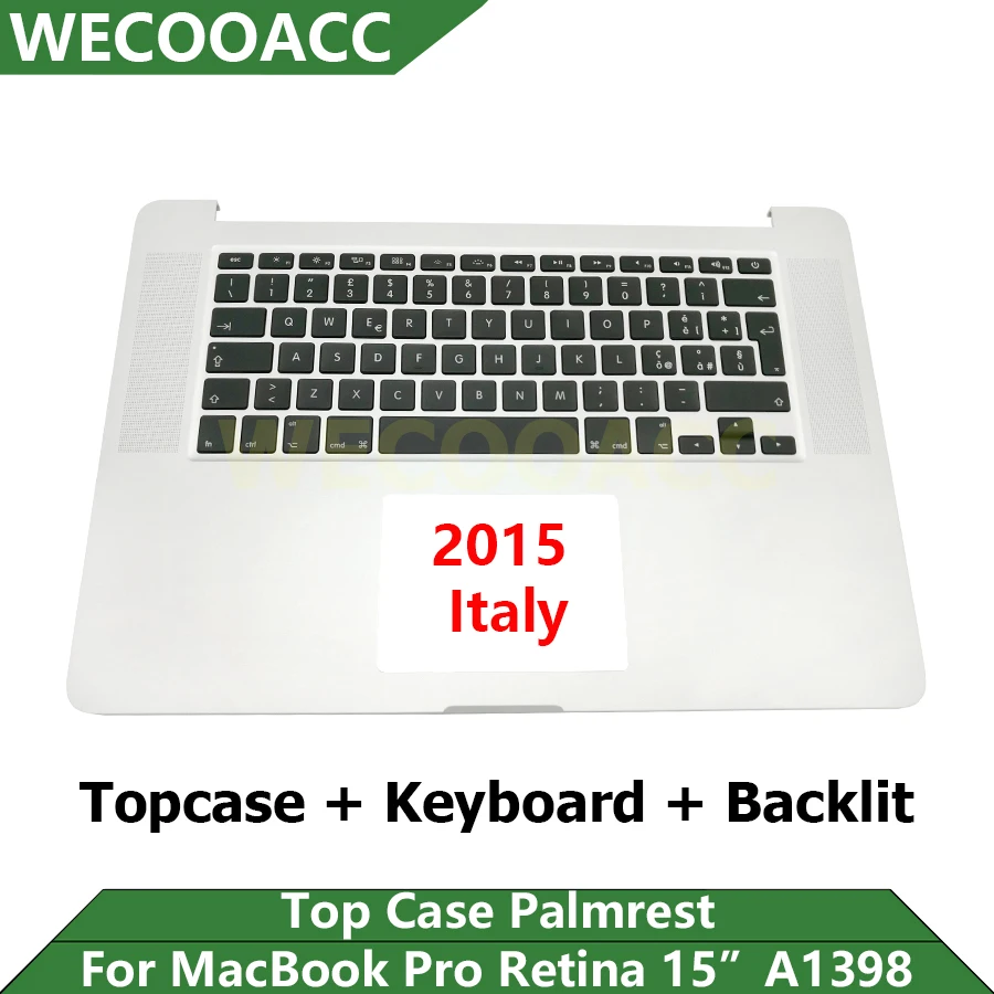 

Original Italy Topcase + Keyboard + Backlight For Macbook Pro Retina 15" A1398 Top Case Palmrest 2015 Years