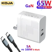 65w gan charger usb c fast charging wall adapter pd 45w20wqc3 0 for macbookiphonesamsunghuaweixiaomi phone type c laptops