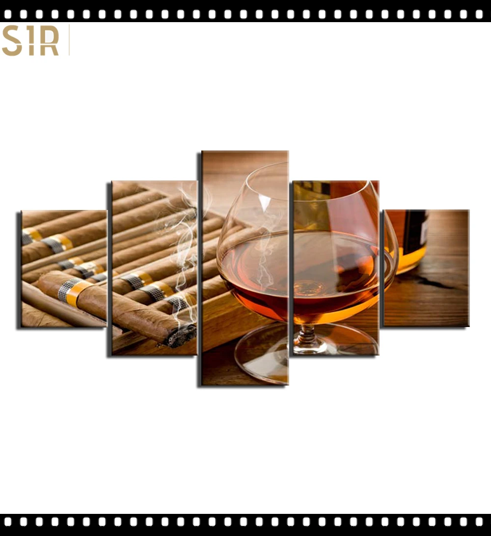 

HD 5 Pieces Red Wine Pictures Print Posters Wall HD Art Home Decor for Living Room Painting on The Wall Pictures Wine Wall Art