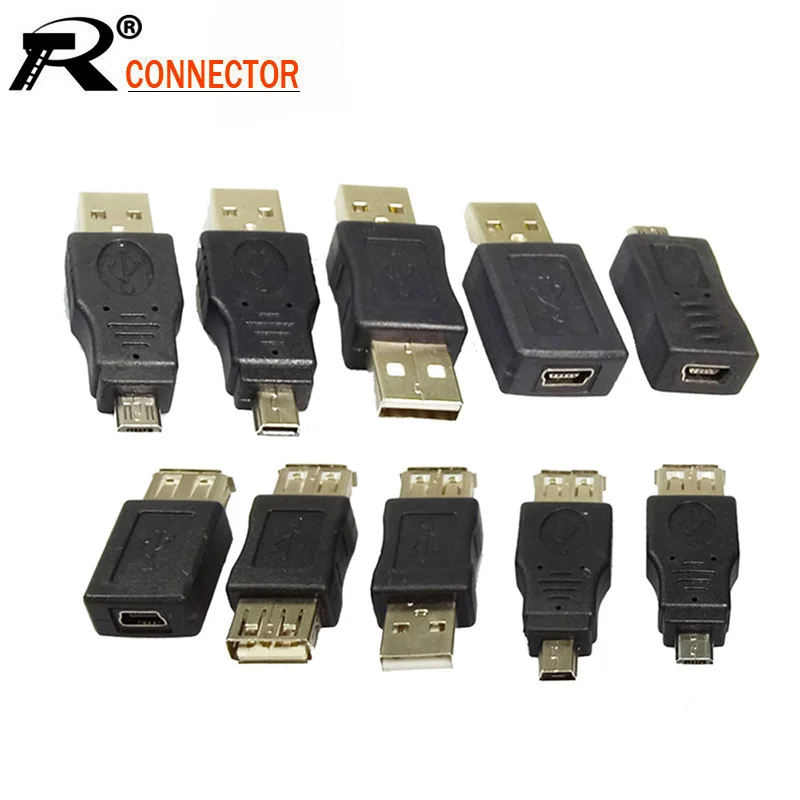 10 шт./компл. полный комплект разъем USB 2 0 типа мама штекер папа 5 контактный микро OTG