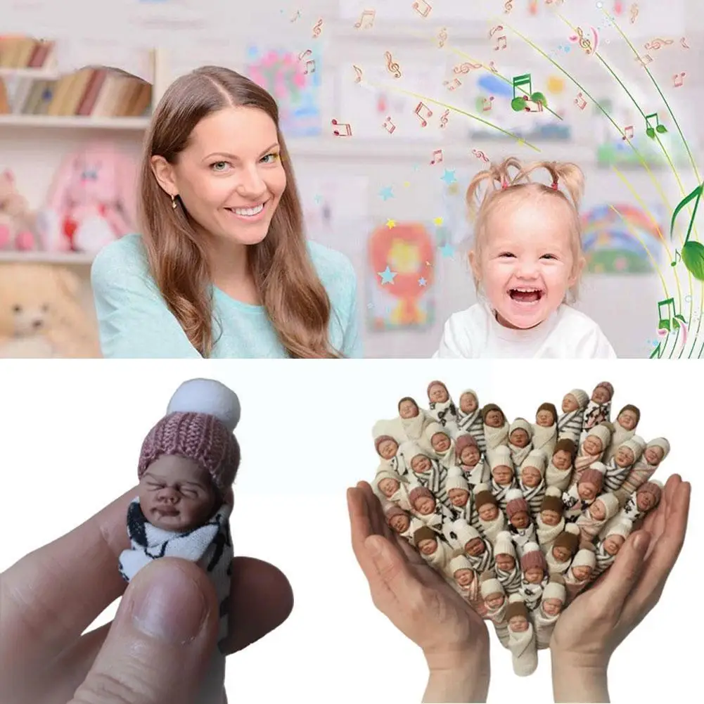 

Cute Simulation Doll Baby Pvc Ornaments Rebirth Interactive Dolls Clothes Dolls Doll Baby Gift Mini Finger Real Hat Z5E7