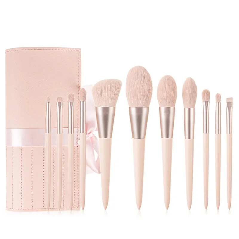 11Pcs Makeup Brushes Set With Bag For Foundation Blush Eyeshadow Concealer Powder Lip Make Up Cosmetics Brush Makeup Pen