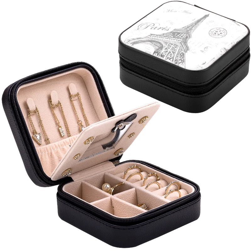 Портативная мини-шкатулка для макияжа мужчин и женщин с бархатной подкладкой