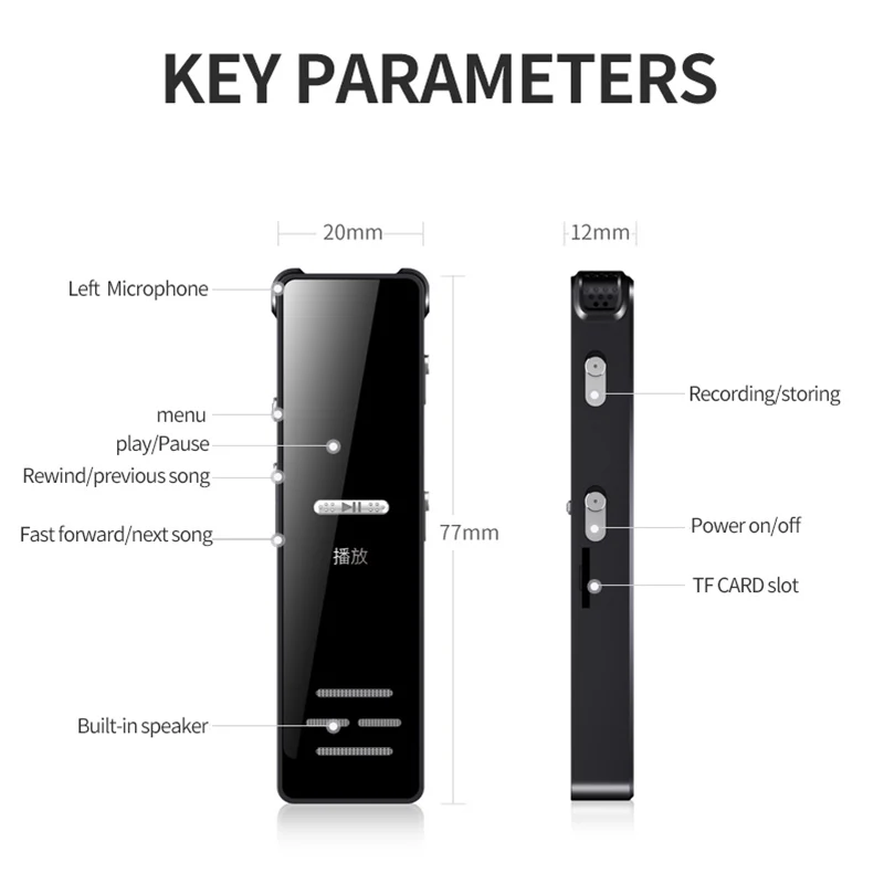Мини Цифровая запись голоса аудио ручка диктофон небольшой Голосовая активация