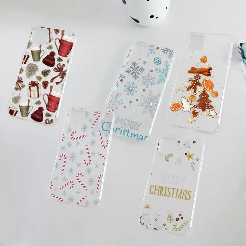 

Merry Christmas Phone Case Clear Transparent for iPhone 11 12 13 mini pro XS MAX 8 7 6 6S Plus X 5S SE XR 2020