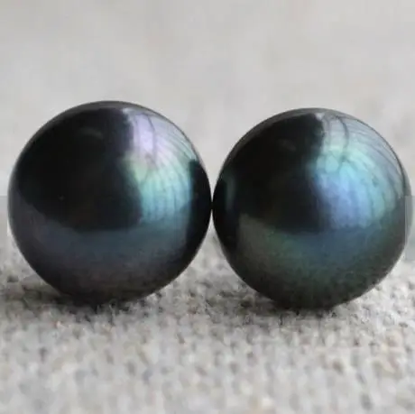 

New Arrival Favorite Pearl Jewelry 10-10.5mm Black Color Genuine Freshwater Pearl Silver Stud Earrings Fine Jewelry Lady Gift