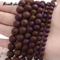 6810mm natural stone beads round loose beads purple open mouth stone beads for making bracelet necklace jewelry beadtales diy
