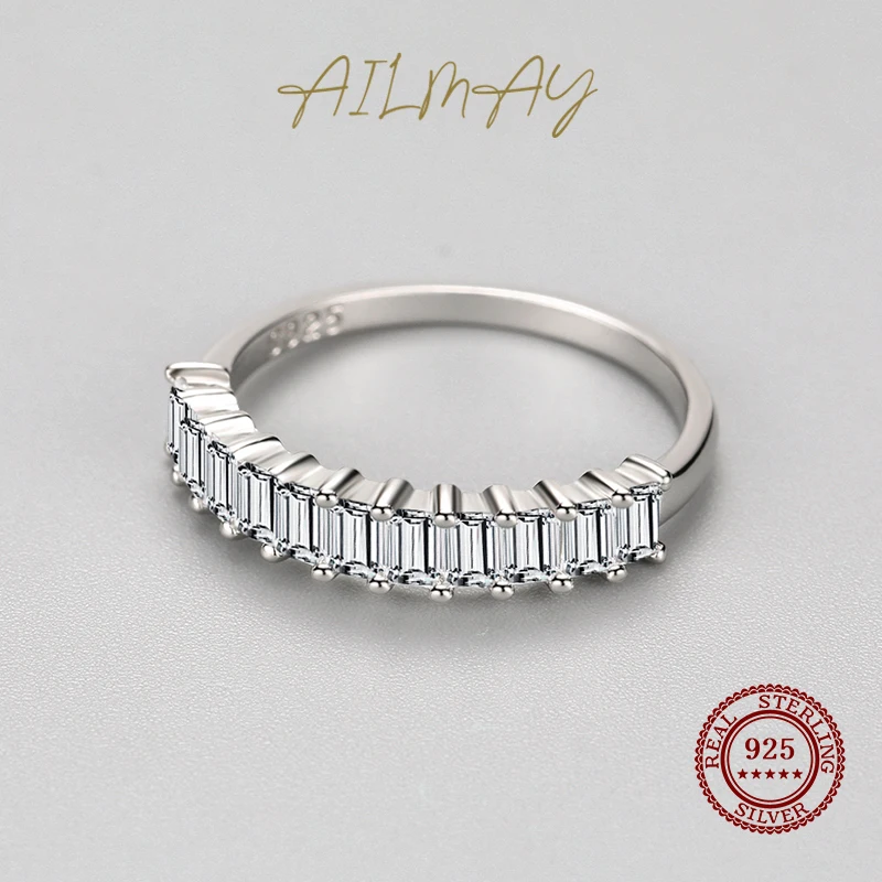 Ailmay 100% Стерлинговое Серебро 925 пробы модные изумрудные ограненные прямоугольные