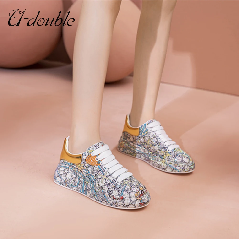 

Новая женская спортивная обувь большого размера 35-43, женская мода, лоферы, блестящая модная обувь на плоской подошве