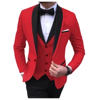 groom wear best man wear suits with black pants slim high quality wedding business prom party suits 3 piecesjacketvestpants