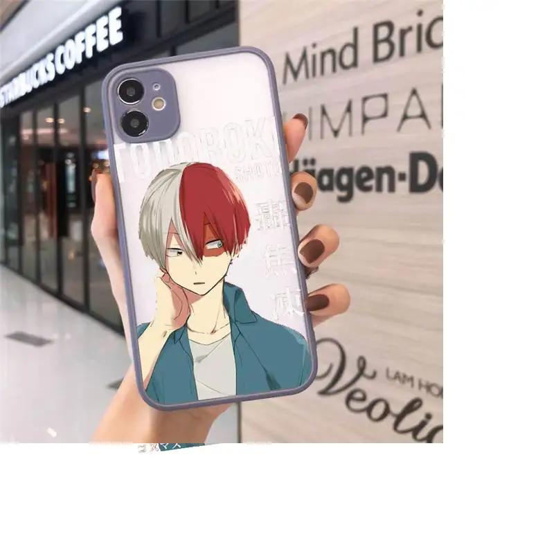 

My hero academia Phone Cases Matte transparent For Gray iPhone 12 Mini 11 Pro XR XS Max 7 8 Plus X Back Cover