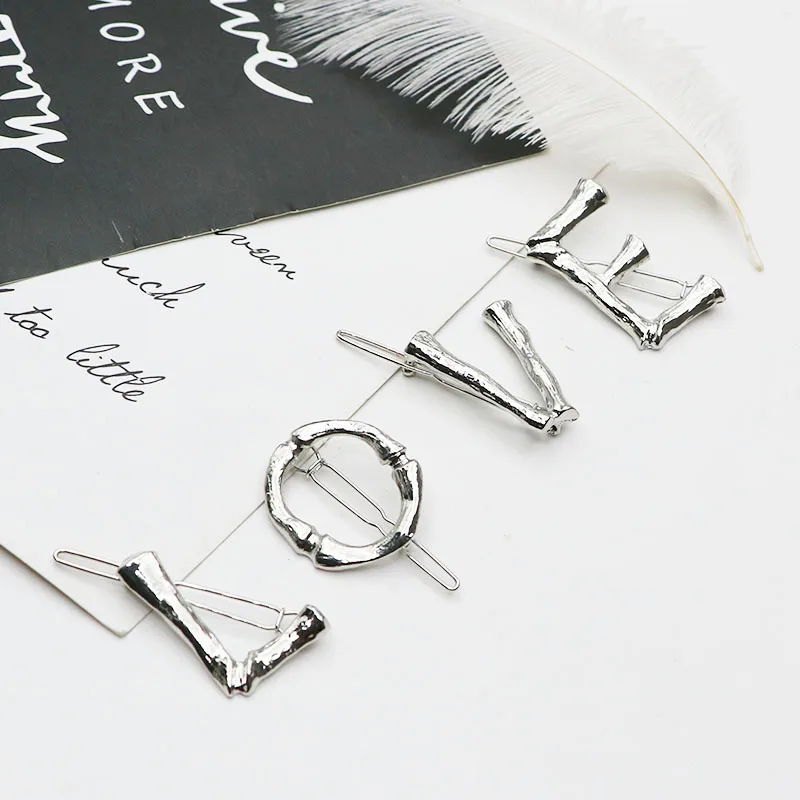 Заколки для волос с 26 буквами женщин серебристые заколки именем и инициалом