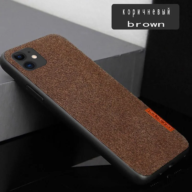 all brown Мужской тканевый в деловом стиле, магнитный чехол для iphone 11 pro max, противоударный автомобильный чехол-держатель, чехол для iphone 11 pro max 6,5, брезентовый чехол - Цвет: all brown