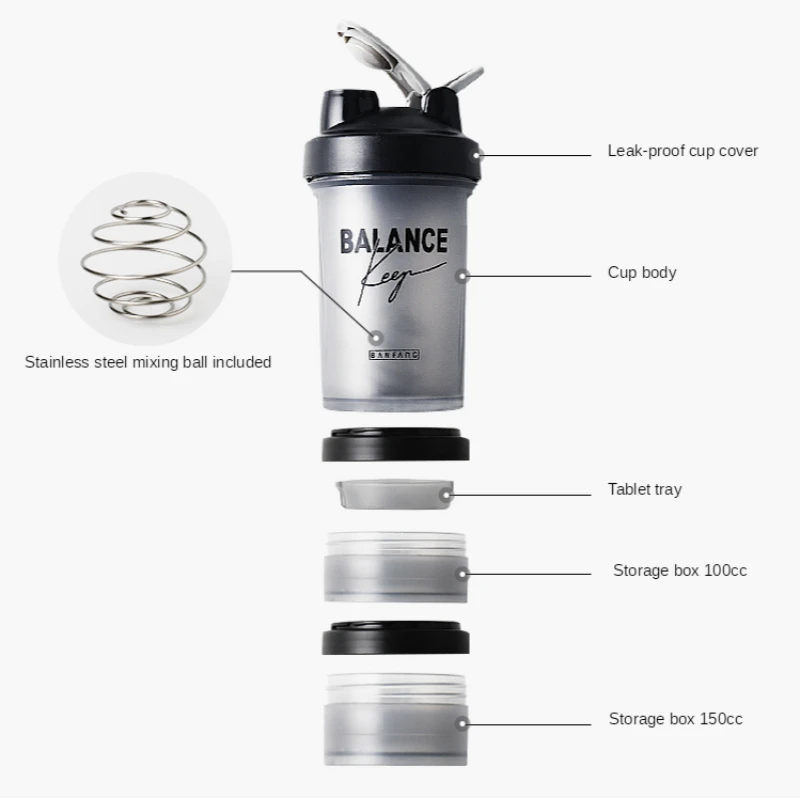 500 мл шейкер для занятий спортом бутылка протеина питательная пудра чашка