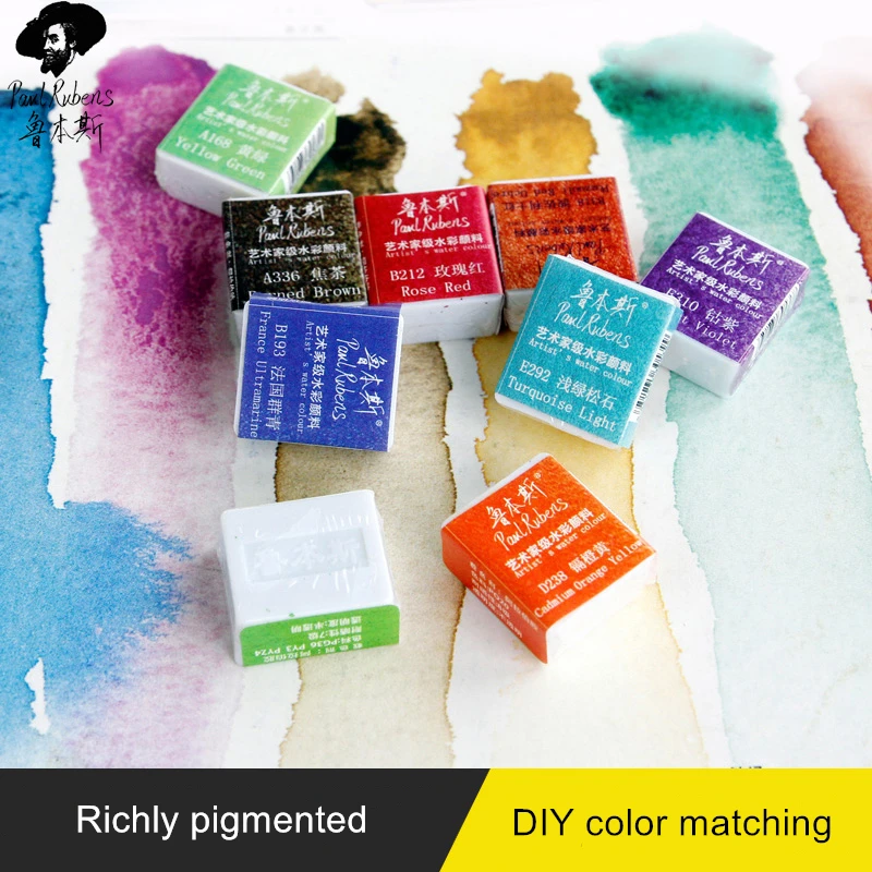 1Pc Paul Rubens Paint Supplier Aquarelle C Series Half Pan Solid Watercolor Cake for Beginner and Professional Artist | Канцтовары для