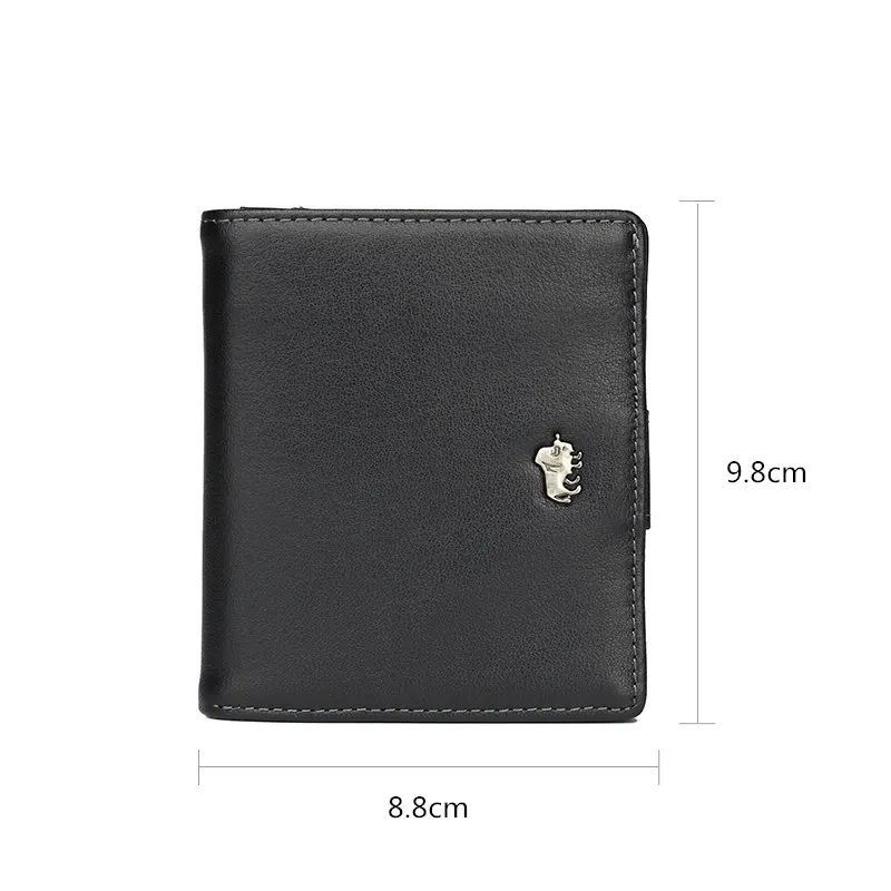 BISON DENIM модные мужские кошельки из натуральной кожи мини маленький кошелек держатель для карт с карманом для монет на молнии