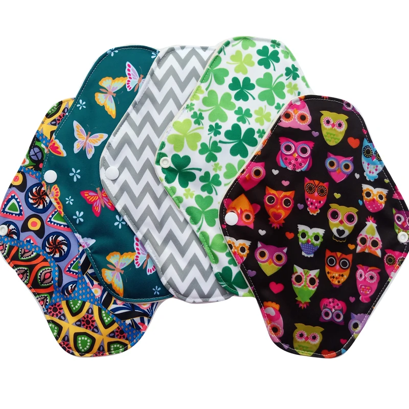 Женские многоразовые тканевые прокладки с бамбуковой хлопковой подкладкой для