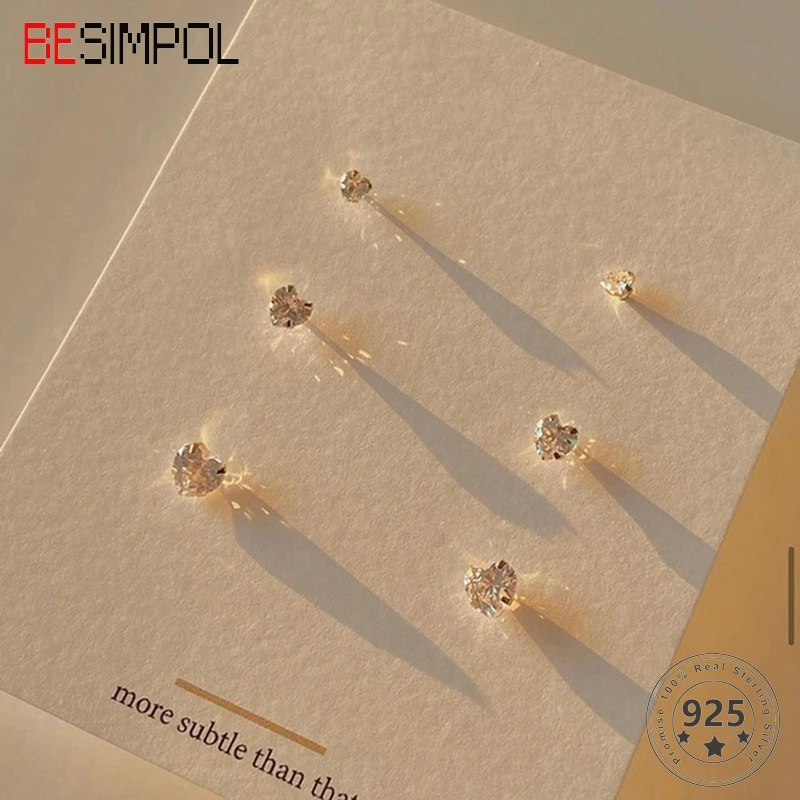 

Серьги женские из серебра 925 пробы с фианитами, 0,3/0,4/0,5 см