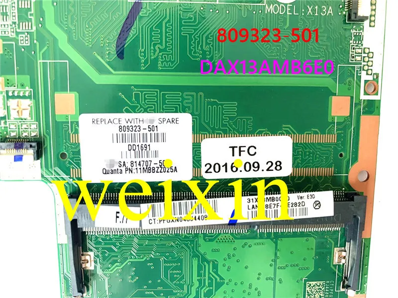 Материнская плата для ноутбука HP PAVILION 17-G 100%-809323 DAX13AMB6E0 X13A полностью