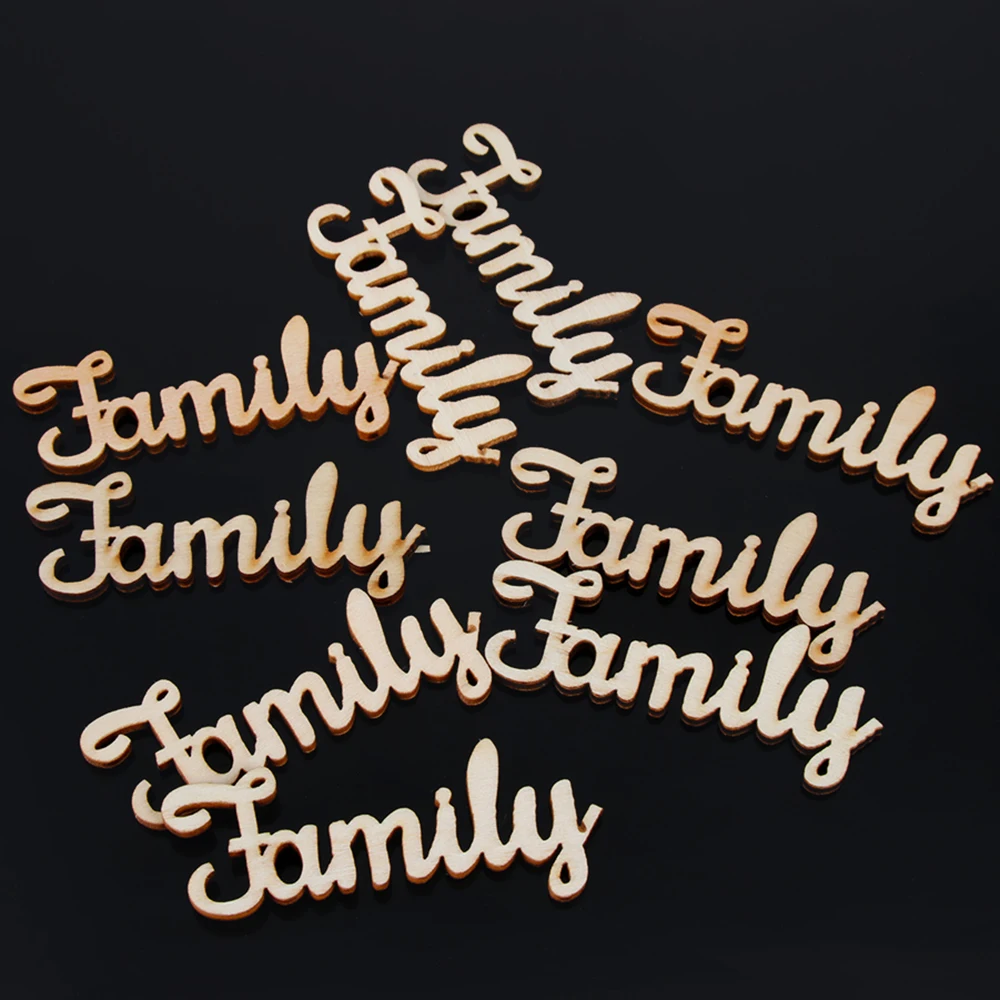 Деревянный Семья слова буквы алфавита Home Decor любящее сердце свадебных торжеств