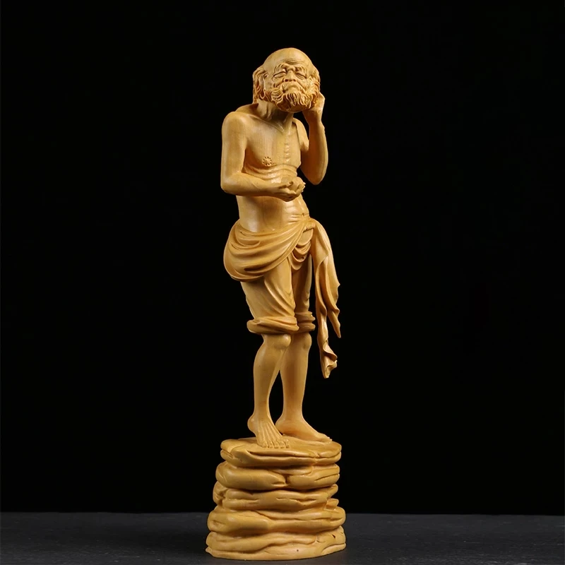 Статуэтка из цельной древесины 23 см Lohan скульптура Будды коллекция фэн-шуй