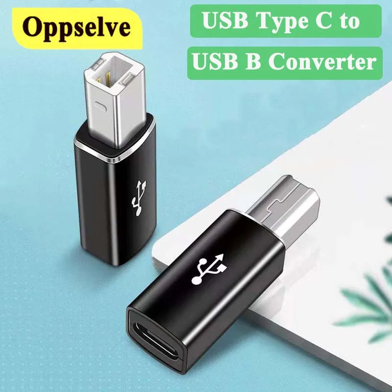 

USB C to USB 2.0 Adapter Electronic Drum Piano Printer MIDI Interface Square Female Adapter For Midi Keyboard Type C Converter