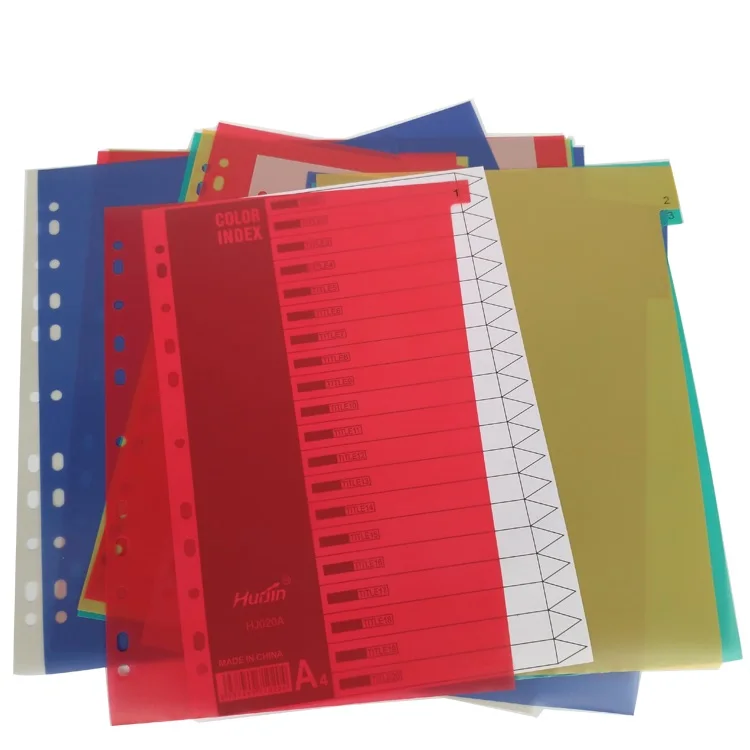 

A4 31Pages Colored PP Binder Index Divider 11Holes Archives Files Color Index Binder Office Supplies