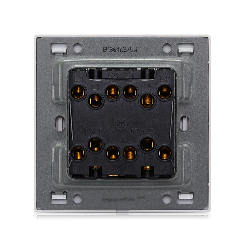 Элегантная белая матовая панель четыре настенных выключателя