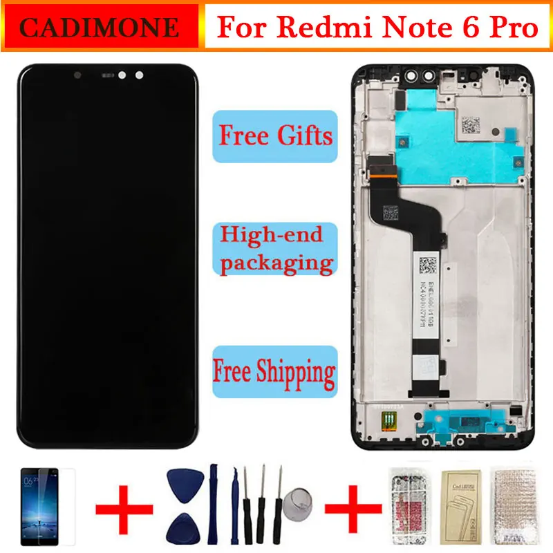 Оригинальный ЖК дисплей для Xiaomi Redmi Note 6 Pro экран с рамкой замена в сборе|Экраны