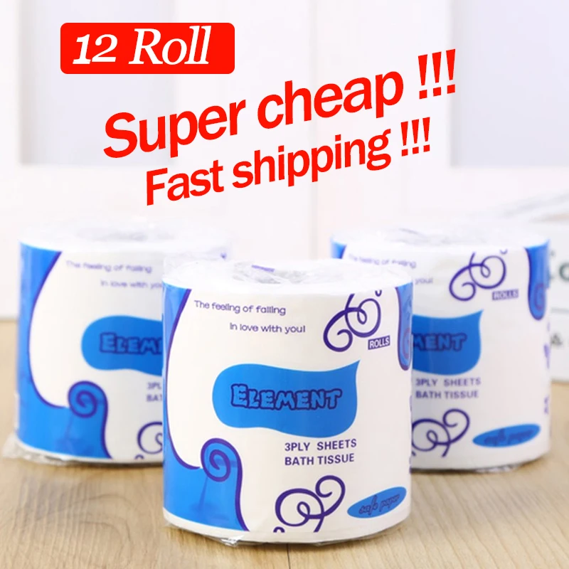1/6/12 рулон Белая бумага полотенце туалетная 3 слоя полые Замена чистящий стол для