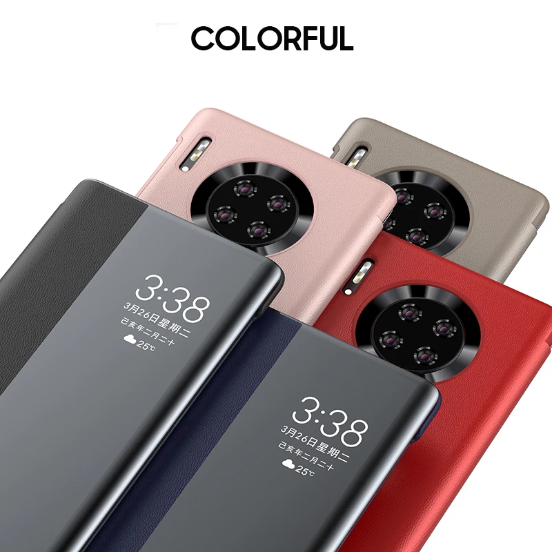 Оригинальный кожаный флип чехол для Huawei Mate 30 Pro умный сенсорный экран 20X30 защитный