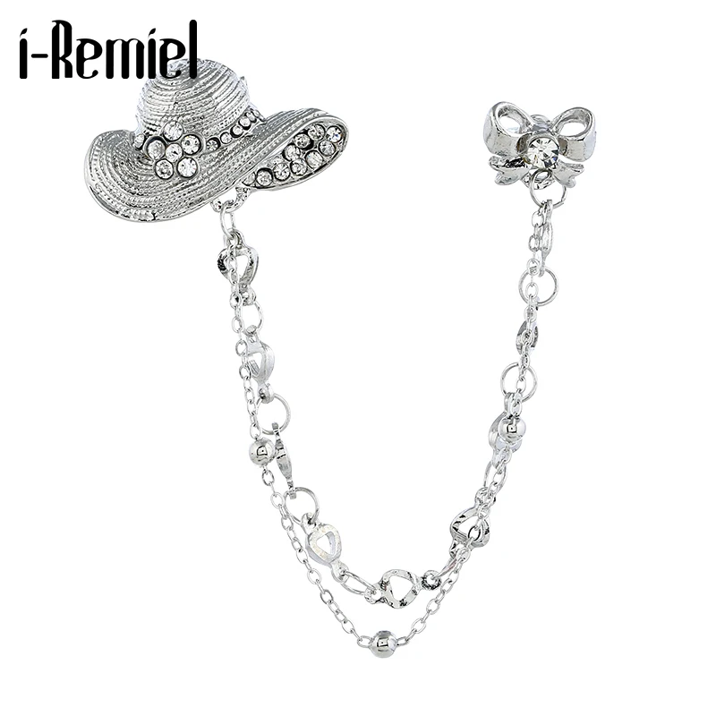 I-Remiel модная Корейская соломенная шляпа стразы брошь булавка женские ретро броши