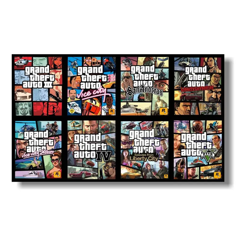 Винтажный холст с принтом из GTA San Андреас постер художественной печатью
