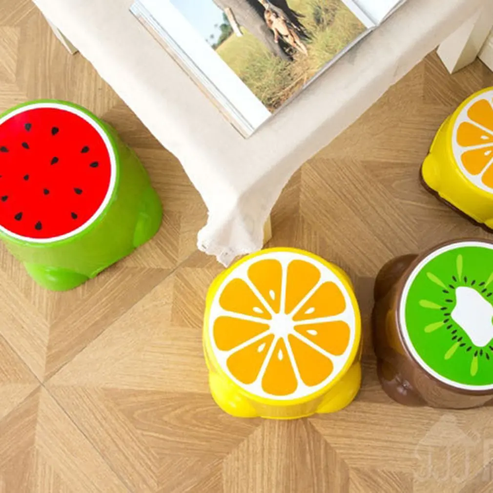 4 Colors Lovely Stools Fruit Pattern Living Room Non-slip Bath Bench Child Stool Changing Shoes | Мебель