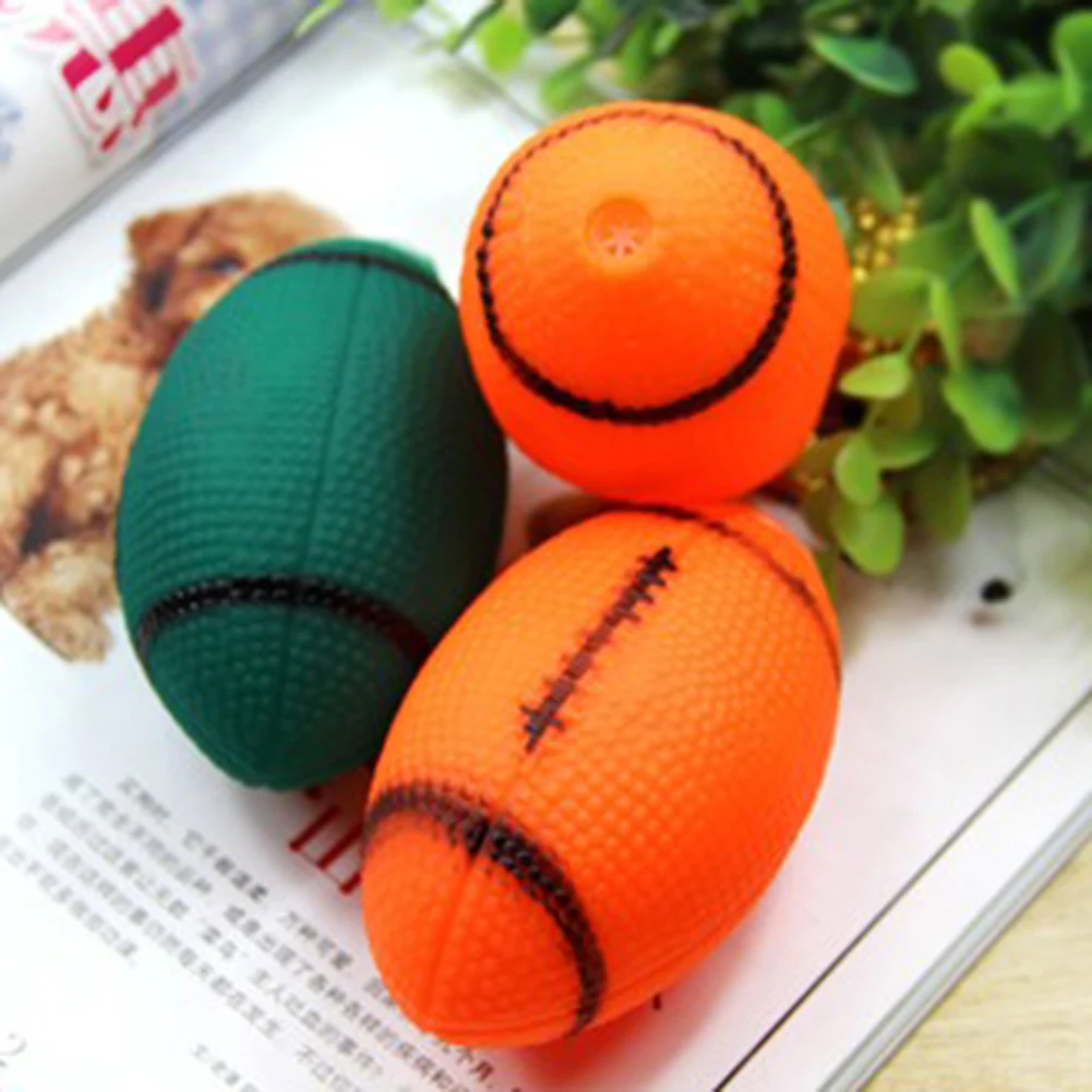 1pc Pet Puppy Chew Bite Rugby Ball Squeaker Squeaky Training Sound Toy Dog Gift | Дом и сад